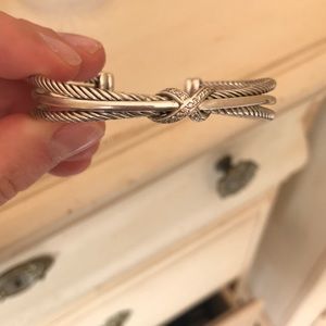 David Yurman diamond x bangle